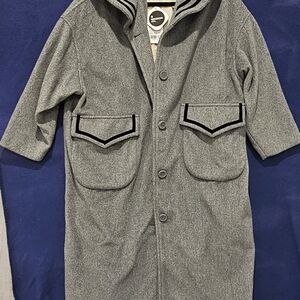 Timeless Retro Unique Japanese Style IMAKOKONI Navy Collar Coat womens Size S